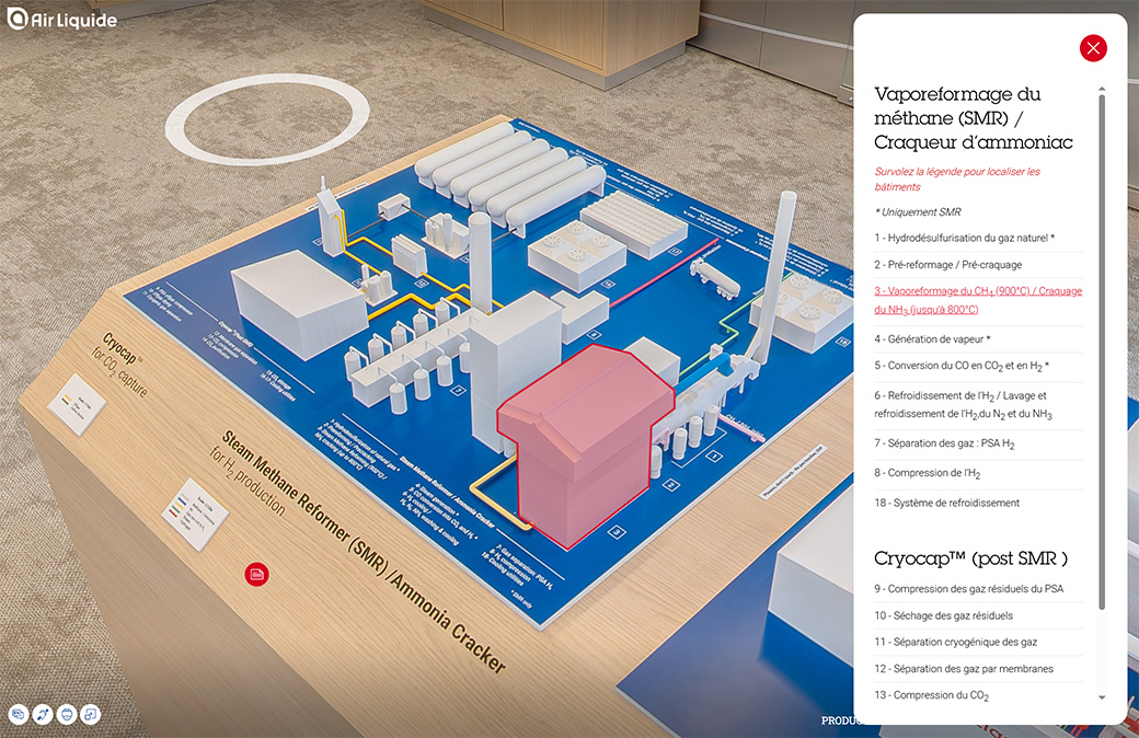 visite virtuelle showroom air liquide - maquette