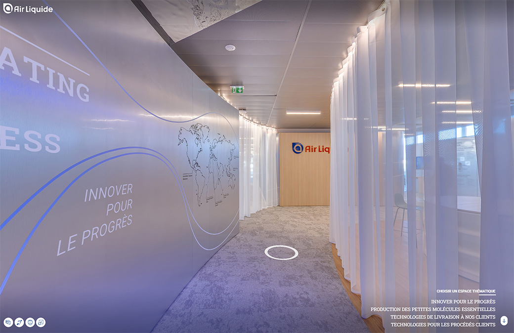 visite virtuelle showroom air liquide - menu thematique