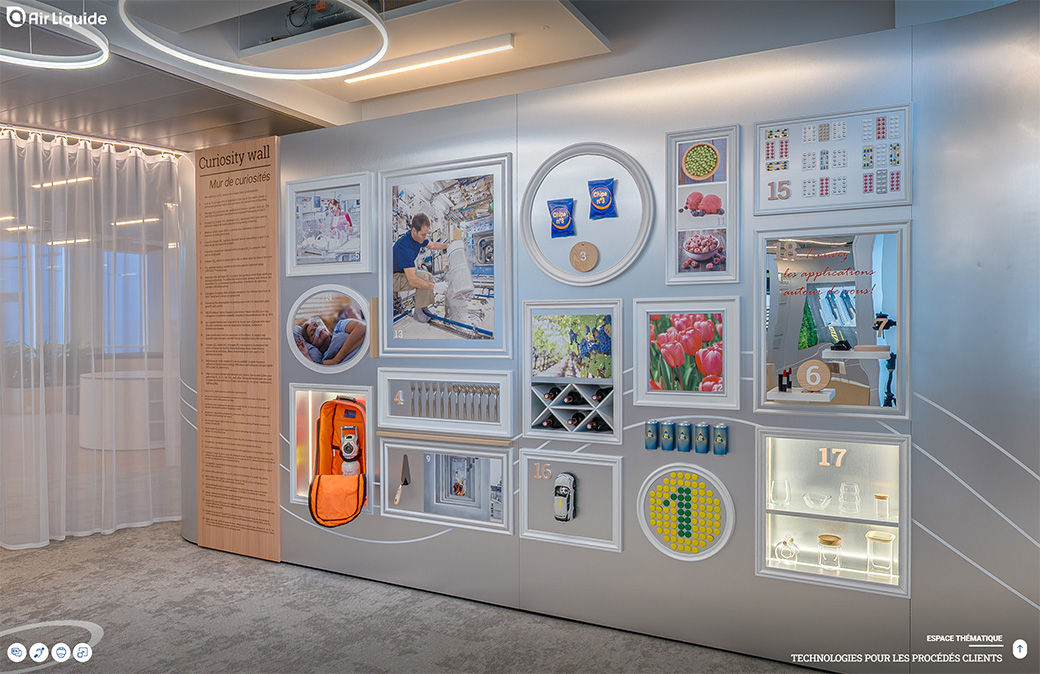 visite virtuelle showroom air liquide - mur des curiosités