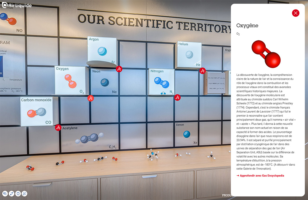 visite virtuelle showroom air liquide - POI texte et lien